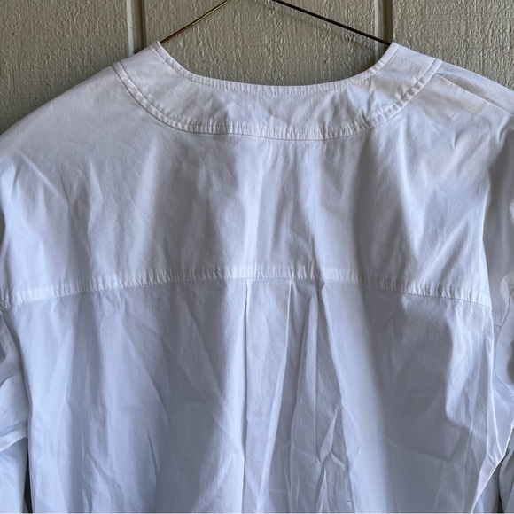 Veronica Beard White Cotton Wrap Blouse Long Sleeves Size 6 - Picture 6 of 8